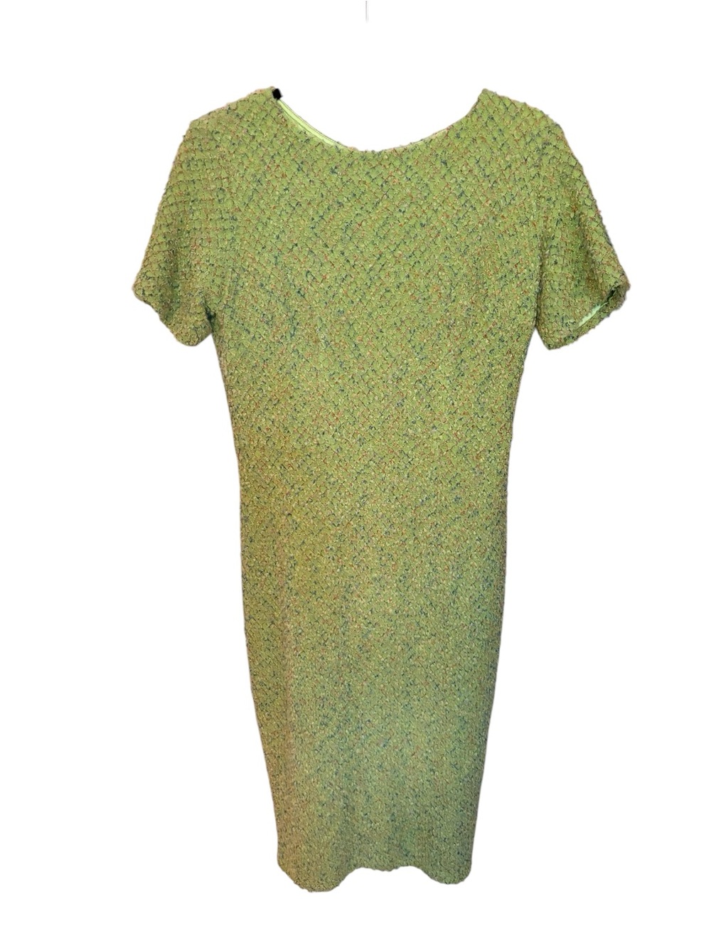Bettie Page Green Textured Short-Sleeve Midi Dress